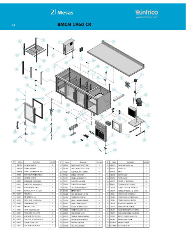 Pièces détachées INFRICO BMGN-1960-CR Annee 2011 
