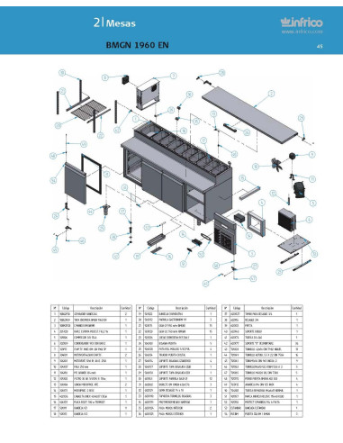 Pièces détachées INFRICO BMGN-1960-EN Annee 2007 