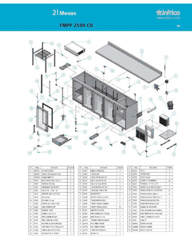 Pièces détachées INFRICO FMPP-2500-CR Annee 2007 