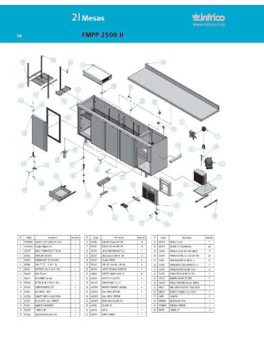 Pièces détachées INFRICO FMPP-2500-II Annee 2007 