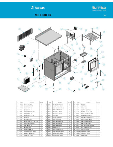 Pièces détachées INFRICO ME-1000-CR Annee 2011 