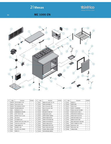 Pièces détachées INFRICO ME-1000-EN Annee 2007 