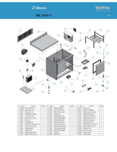 Pièces détachées INFRICO ME-1000-II Annee 2007 