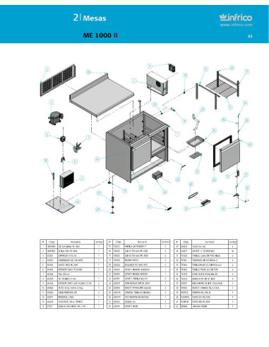 Pièces détachées INFRICO ME-1000-II Annee 2011 