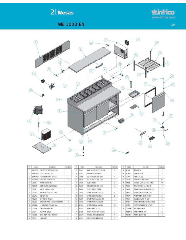 Pièces détachées INFRICO ME-1003-EN Annee 2007 