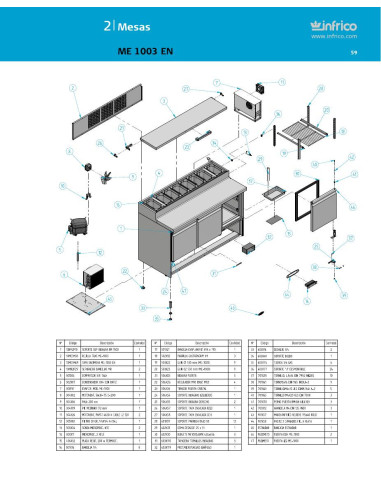 Pièces détachées INFRICO ME-1003-EN Annee 2011 
