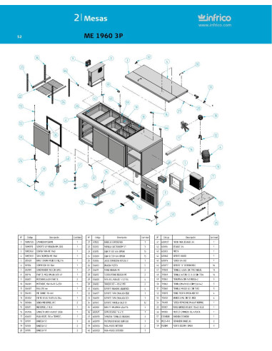 Pièces détachées INFRICO ME-1960-3P Annee 2011 