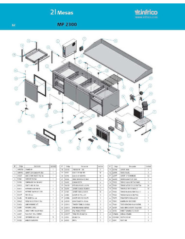 Pièces détachées INFRICO MP-2300 Annee 2007 