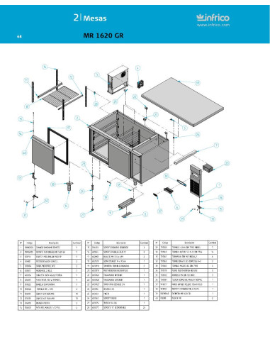 Pièces détachées INFRICO MR-1620-GR Annee 2011 