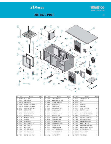 Pièces détachées INFRICO MR-1620-PDCR Annee 2007 