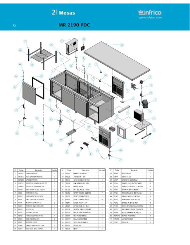 Pièces détachées INFRICO MR-2190-PDC Annee 2011 