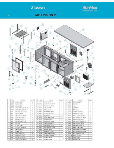Pièces détachées INFRICO MR-2190-PDCR Annee 2007 
