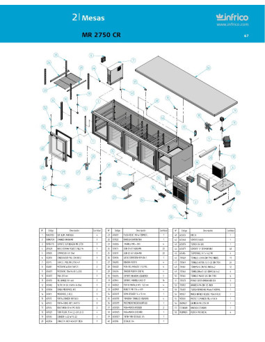 Pièces détachées INFRICO MR-2750-CR Annee 2011 