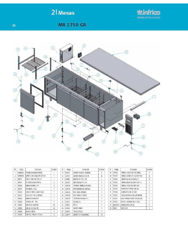 Pièces détachées INFRICO MR-2750-GR Annee 2007 