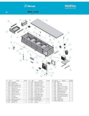 Pièces détachées INFRICO MSG-2400 Annee 2007 