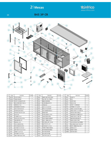 Pièces détachées INFRICO N45-3P-CR Annee 2011 