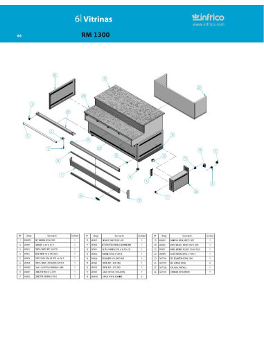 Pièces détachées INFRICO RM-1300 Annee 2011 