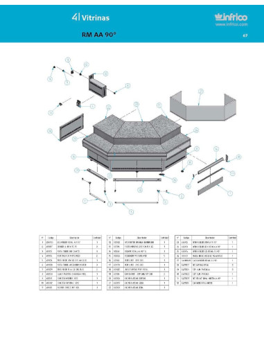 Pièces détachées INFRICO RM-AA-90 Annee 2007 