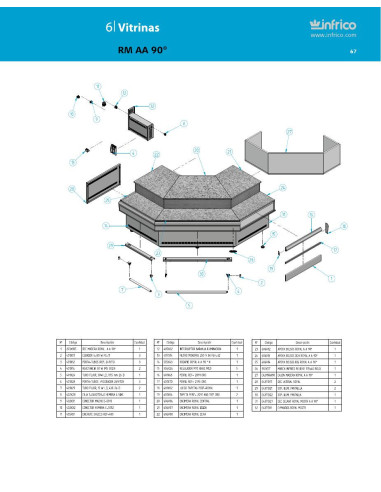 Pièces détachées INFRICO RM-AA-90 Annee 2011 