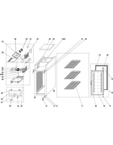 Réfrigérateur vertical GN2/1 - référence RK710G - Tefcold 