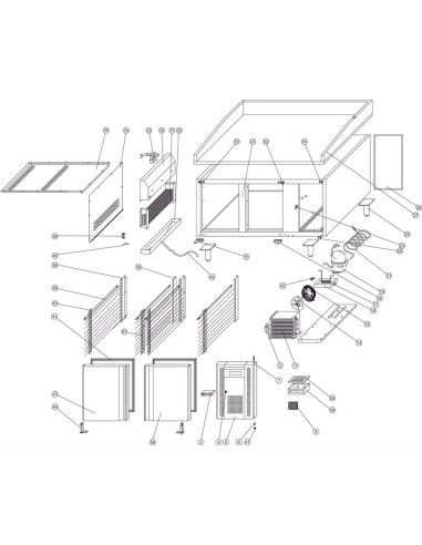 Table à pizza avec module pour garniture - référence PT1200 + VK38-150 - Tefcold 