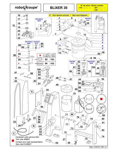 Pièces détachées pour Blixer Blixer 30 - Robot Coupe 