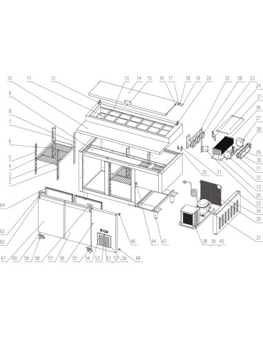 Comptoir de préparation de sandwich - référence SS8200 - Tefcold 