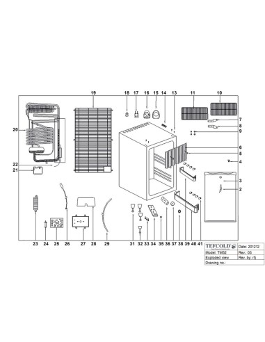 Réfrigérateur Minibar - référence TM52 - Tefcold 