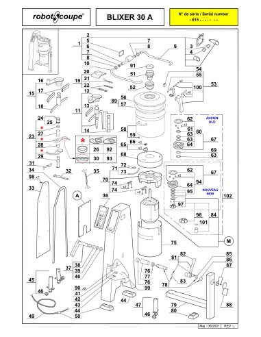 Pièces détachées pour Blixer BLIXER 30A - Robot Coupe 