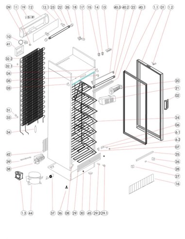 Congélateurs verticaux de vitrine - référence UFFS370GCP - Tefcold 