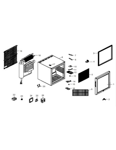 Réfrigérateur Minibar - référence TM33G - Tefcold 