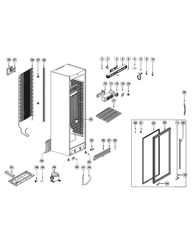 Réfrigérateur à boissons, charnières côté gauche - référence CEV425 BLACK L/H - Tefcold 