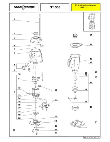 Pièces détachées pour Blenders GT 550 - Robot Coupe 