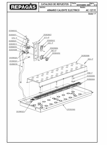 Pièces détachées REPAGAS AC127E Annee 2005 