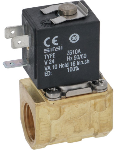 Electrovanne L140B5 Ø 1/2"Ff 24V pour Lave-Vaisselle À Traction Angelo Po 