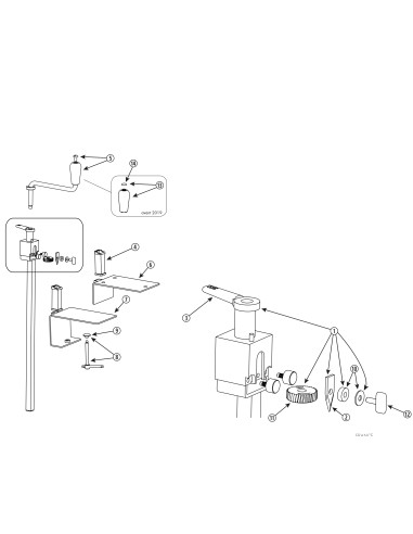 Pièces détachées pour Ouvre-boîtes manuel tout inox NF Hygiène alimentaire - socle serre joint - 550 mm 