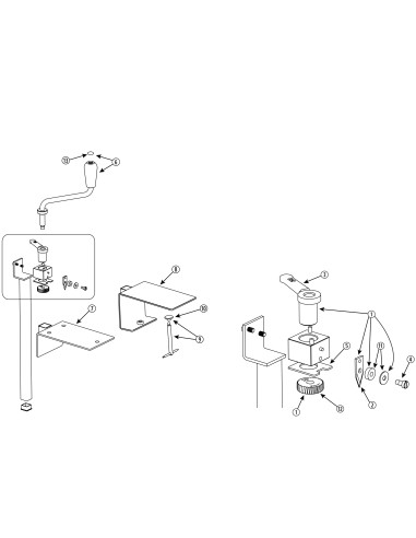 Pièces détachées pour Ouvre-boîtes manuel professionnel - nickelé - tige 400 mm - serre joint 