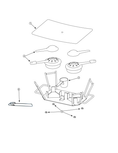 Pièces détachées pour Planchetta 4 pers. - socle métal 