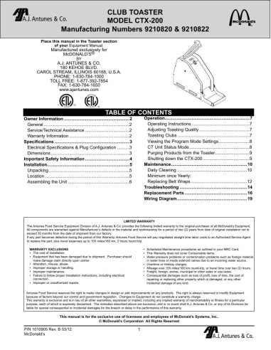 Pièces détachées ANTUNES CTX-200 - ANTUNES CTX-200 - Antunes