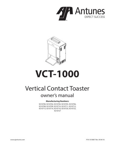 Pièces détachées ANTUNES VCT-1000 - ANTUNES VCT-1000 - Antunes