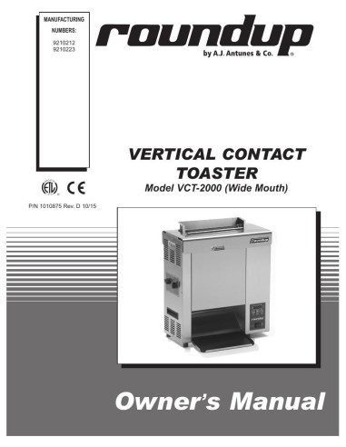 Pièces détachées ANTUNES VCT-2000-Wide-Mouth - ANTUNES VCT-2000-Wide-Mouth - Antunes