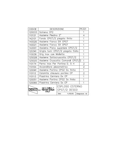 Pièces détachées DESCO CPG7-2 Annee 2000 - DESCO CPG7-2 - Annee 2000 - Desco