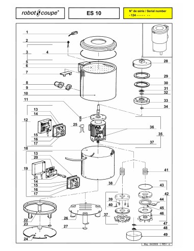 Pièces détachées pour Eplucheuses / Essoreuses ES 10 - Robot Coupe 