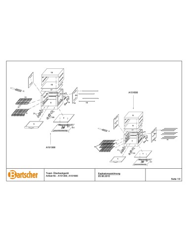 Pièces détachées pour Appareil toaster/gratiner, double marque Bartsher 