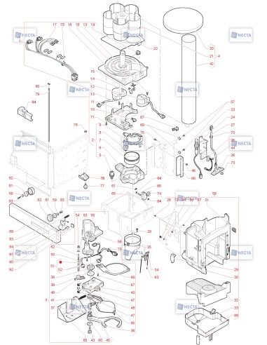 Pièces détachées Maestro Touch Espresso - 230V 50Hz - 1er distributeur de gobelets Ø71 et  zone de distribution - 6 - C5655X00 -