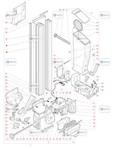 Pièces détachées Maestro Touch Espresso - 230V 50Hz - Distributeur de sucre et palettes - 8 - C5655X00 - Necta 