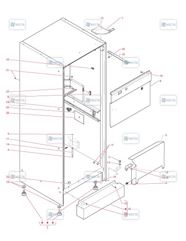 Pièces détachées Maestro Touch Dual Cup - 230V 50Hz - Châssis - 3 - C5485X00 - Necta 