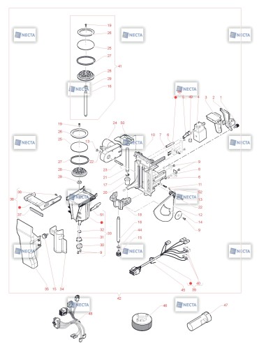 Pièces détachées Maestro Espresso - 230V 50Hz - Groupe Tea Brewer - 14 - C5645X00 - Necta 