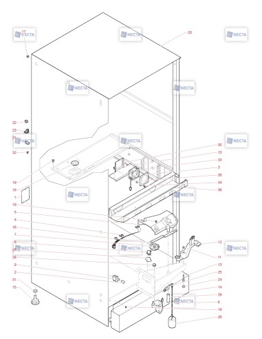 Pièces détachées Opera Touch - 230V 50/60Hz - Châssis - 3 - C5365X01 - Necta 