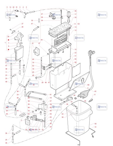 Pièces détachées Opera Touch - 230V 50/60Hz - Circuit hydraulique (Instant) - 6 - C5365X01 - Necta 